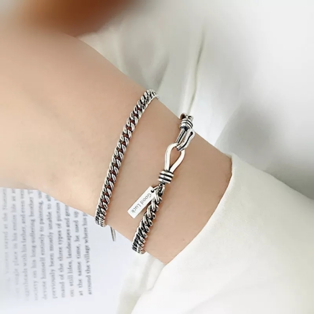 NWT 925 Sterling‎ Silver Link Chain Bracelet